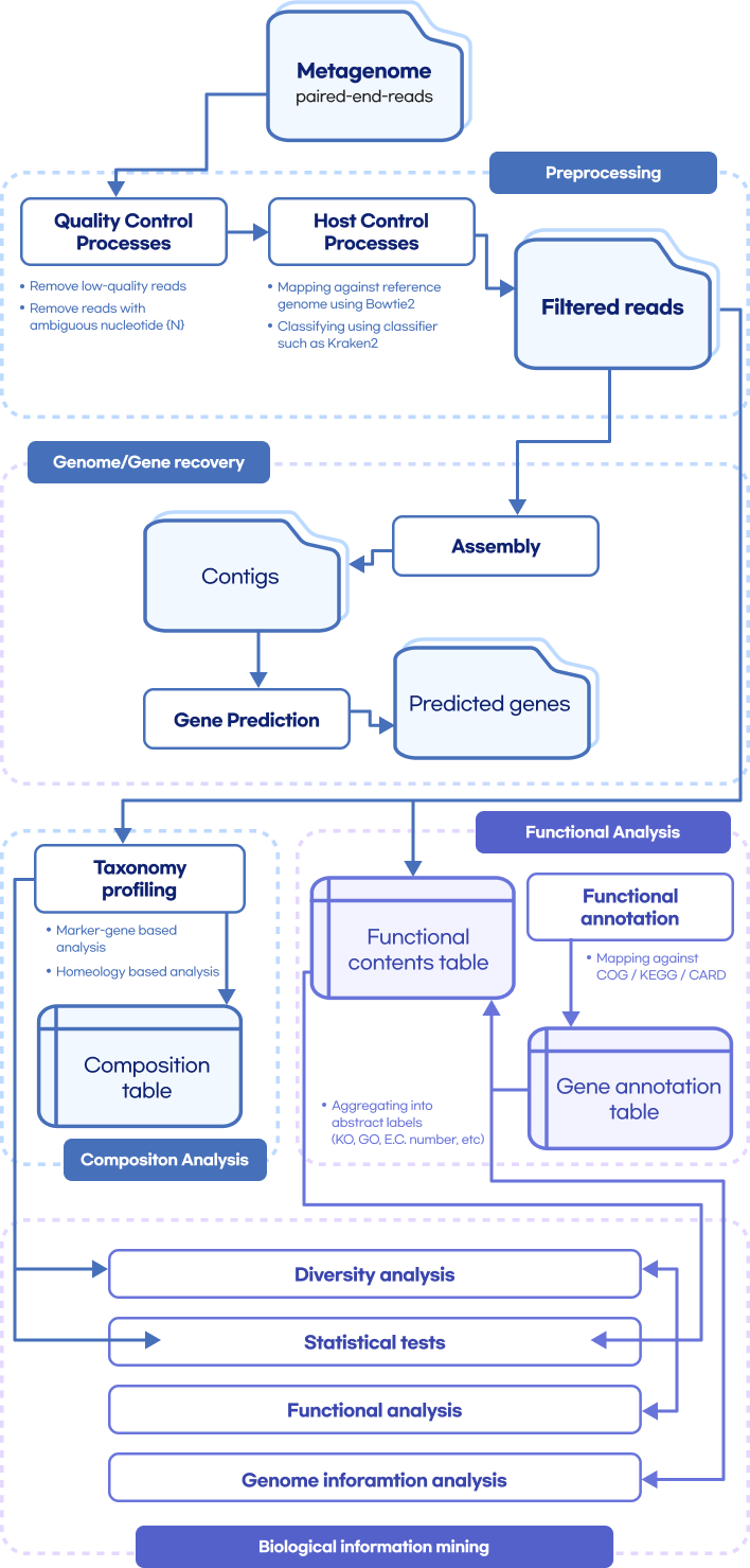 Whole metashotgun sequencing analysis Workflow